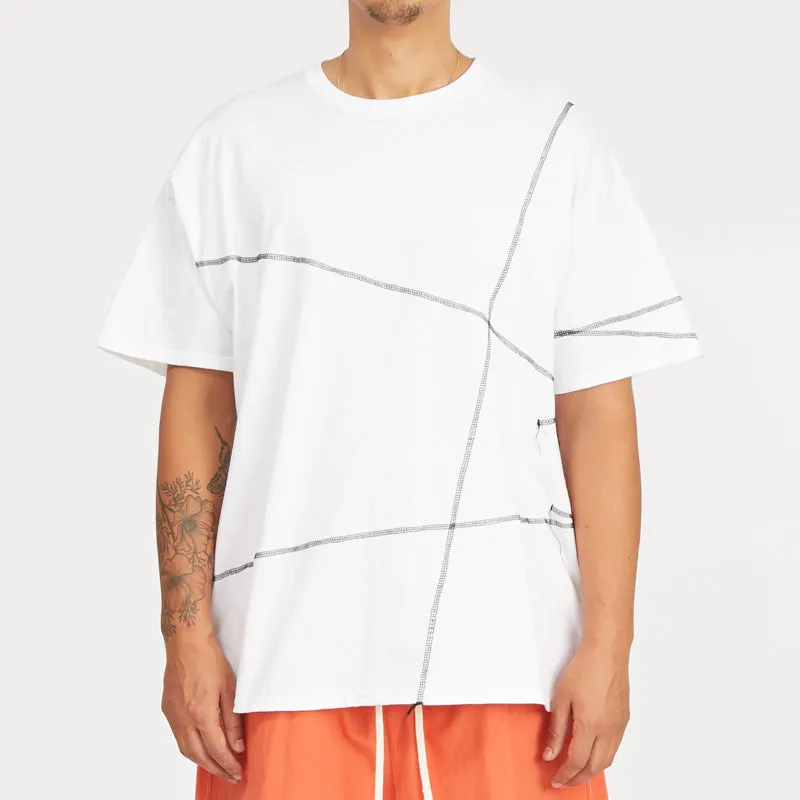 Cover Stitch T-Shirt - White w/ Black sold by S.K. Manor Hill product image thumbnail 3