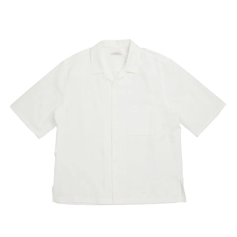 Aloha Shirt - White Cotton made by S.K. Manor Hill