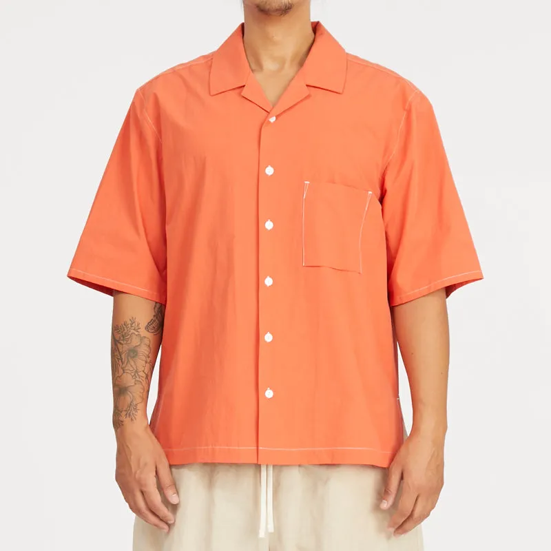 Aloha Shirt - Orange Cotton sold by S.K. Manor Hill product image thumbnail 3