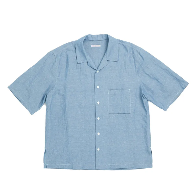 Aloha Shirt - Indigo Cotton/Linen made by S.K. Manor Hill