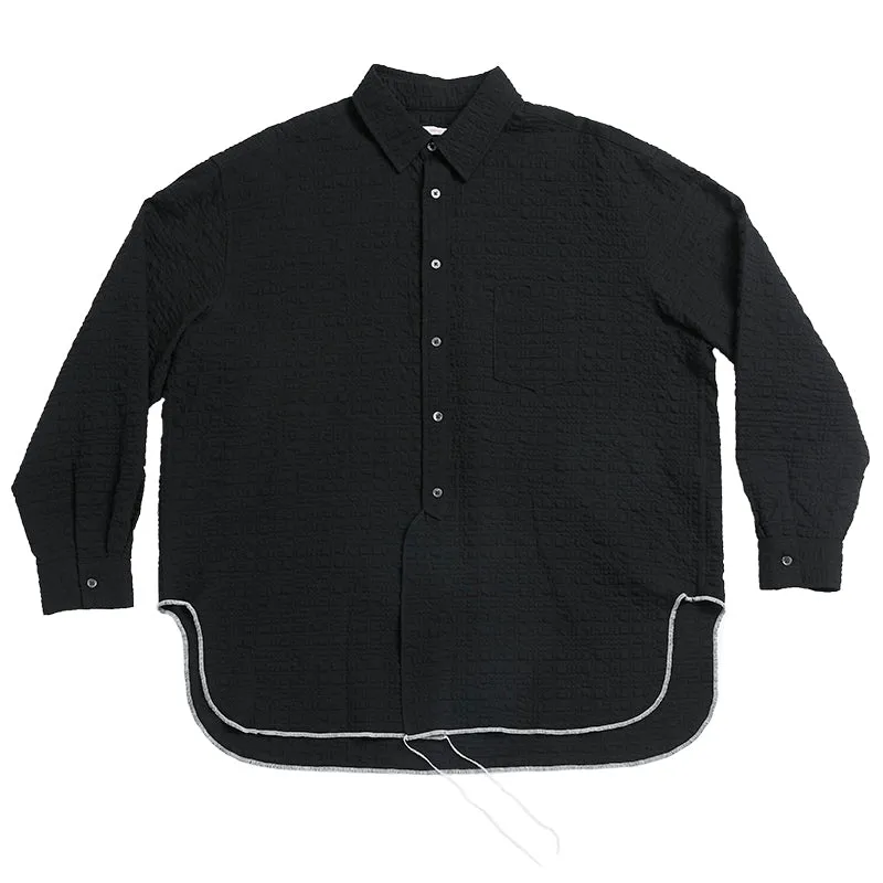 Langston Shirt - Black Puckered sold by S.K. Manor Hill