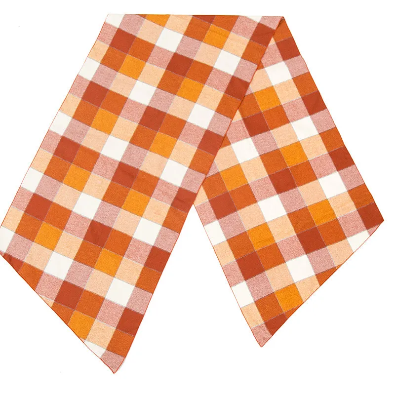 Long Scarf - Orange Plaid sold by S.K. Manor Hill