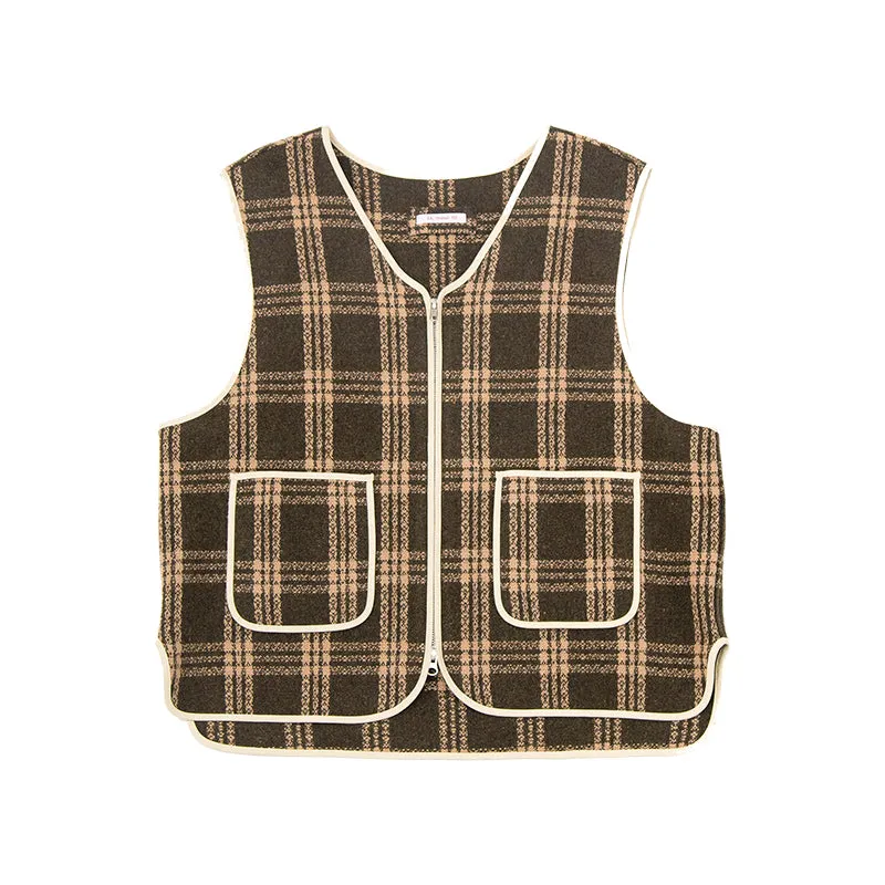Saxton Vest - Brown Plaid made by S.K. Manor Hill