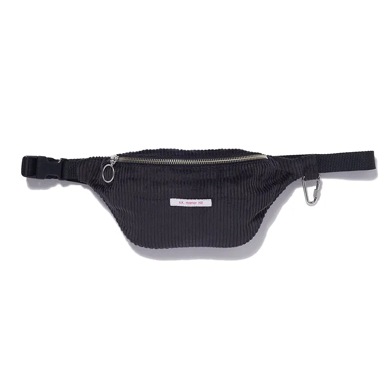 Fanny Pack - Black Corduroy made by S.K. Manor Hill