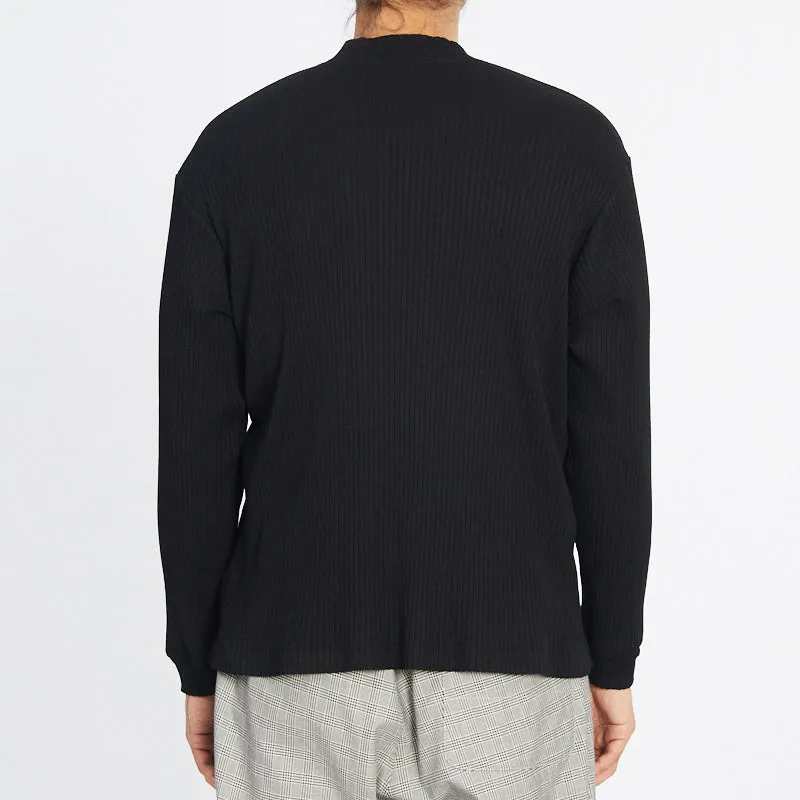 Long Sleeve Ribbed T-Shirt - Black sold by S.K. Manor Hill product image thumbnail 5