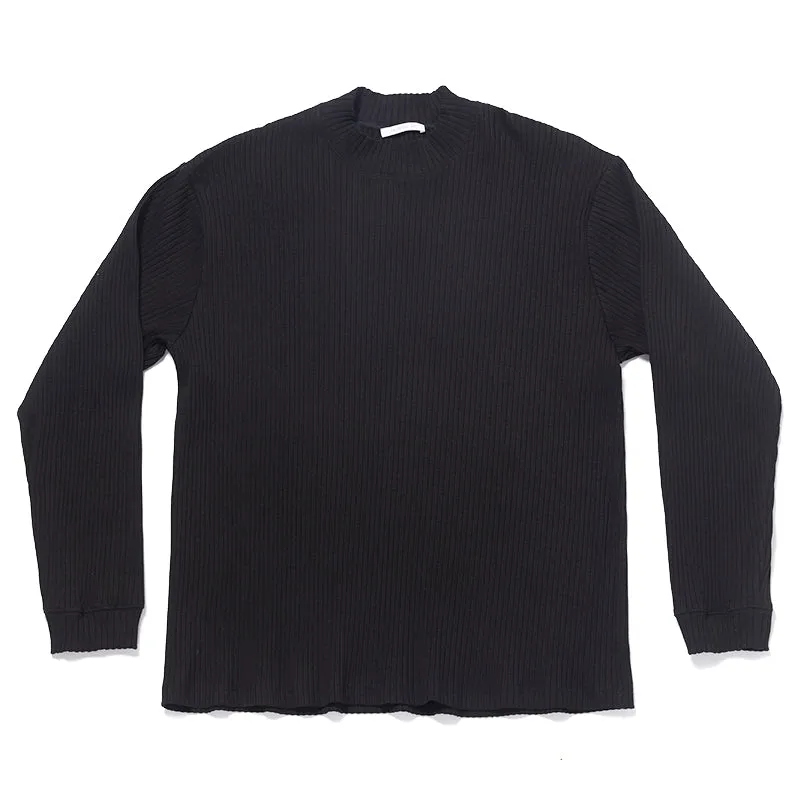 Long Sleeve Ribbed T-Shirt - Black made by S.K. Manor Hill