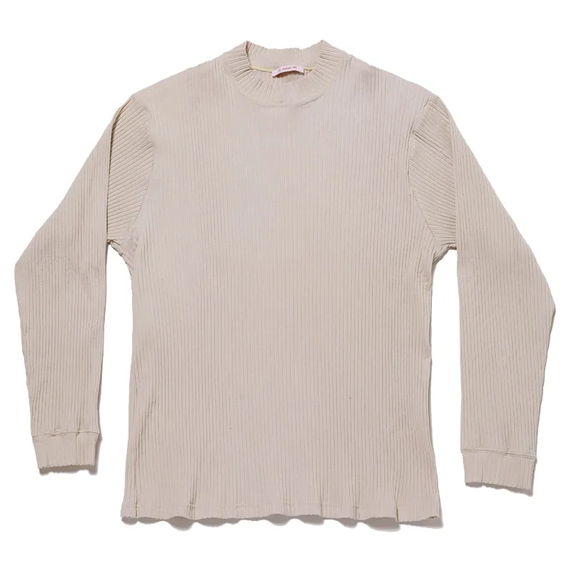 Long Sleeve Ribbed T-Shirt - Beige made by S.K. Manor Hill