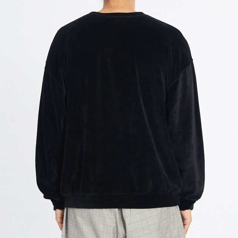 Velour Crewneck Sweatshirt - Black sold by S.K. Manor Hill product image thumbnail 5