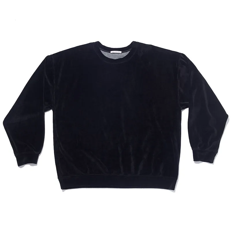 Velour Crewneck Sweatshirt - Black sold by S.K. Manor Hill