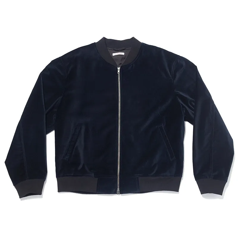 Bomber Jacket - Navy Velvet made by S.K. Manor Hill