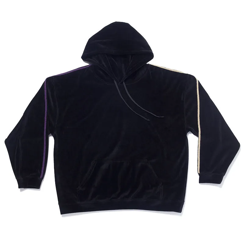 Velour Hoodie - Black w/ Braid made by S.K. Manor Hill