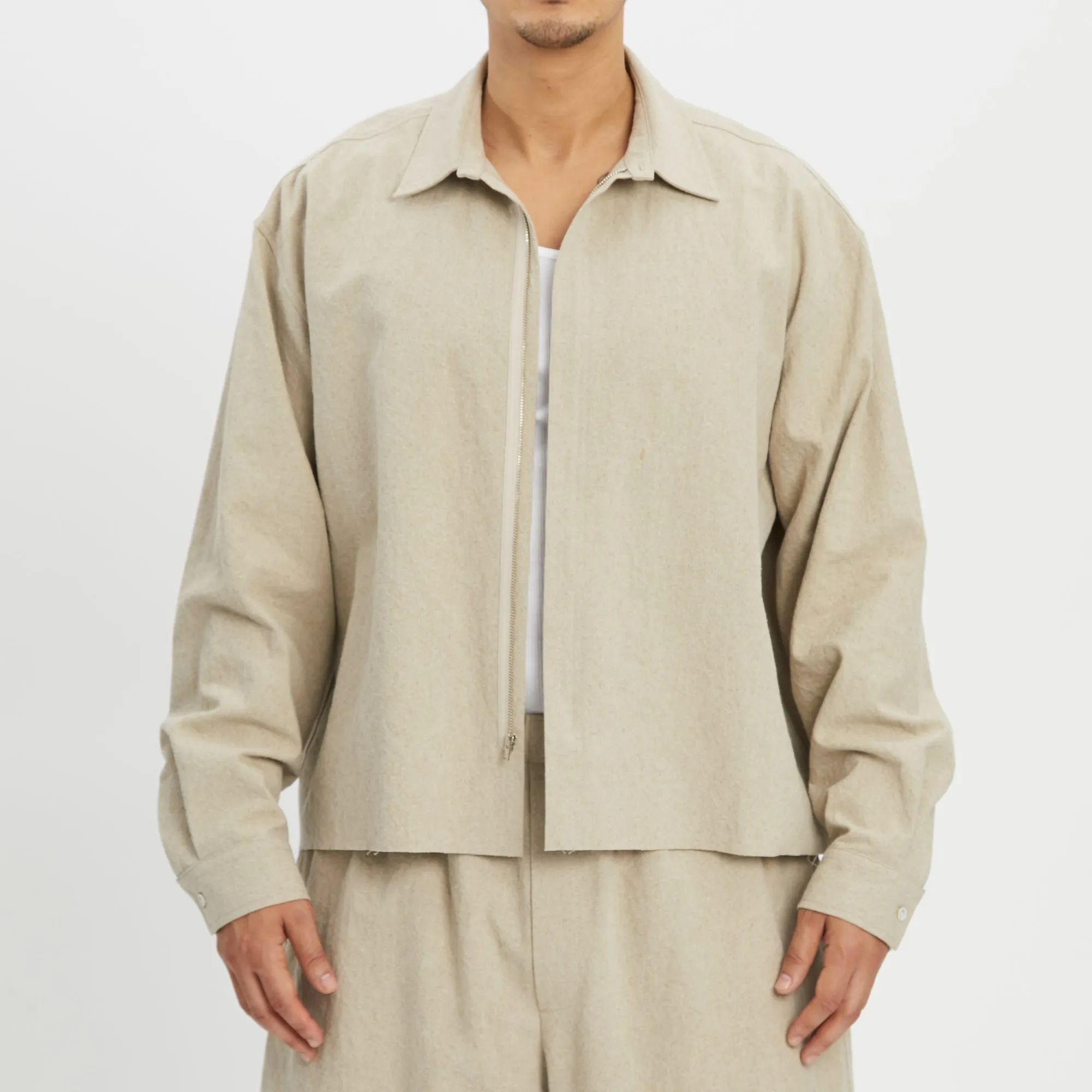 Mechanic Shirt/Jacket - Oatmeal Linen / Cotton sold by S.K. Manor Hill product image thumbnail 4