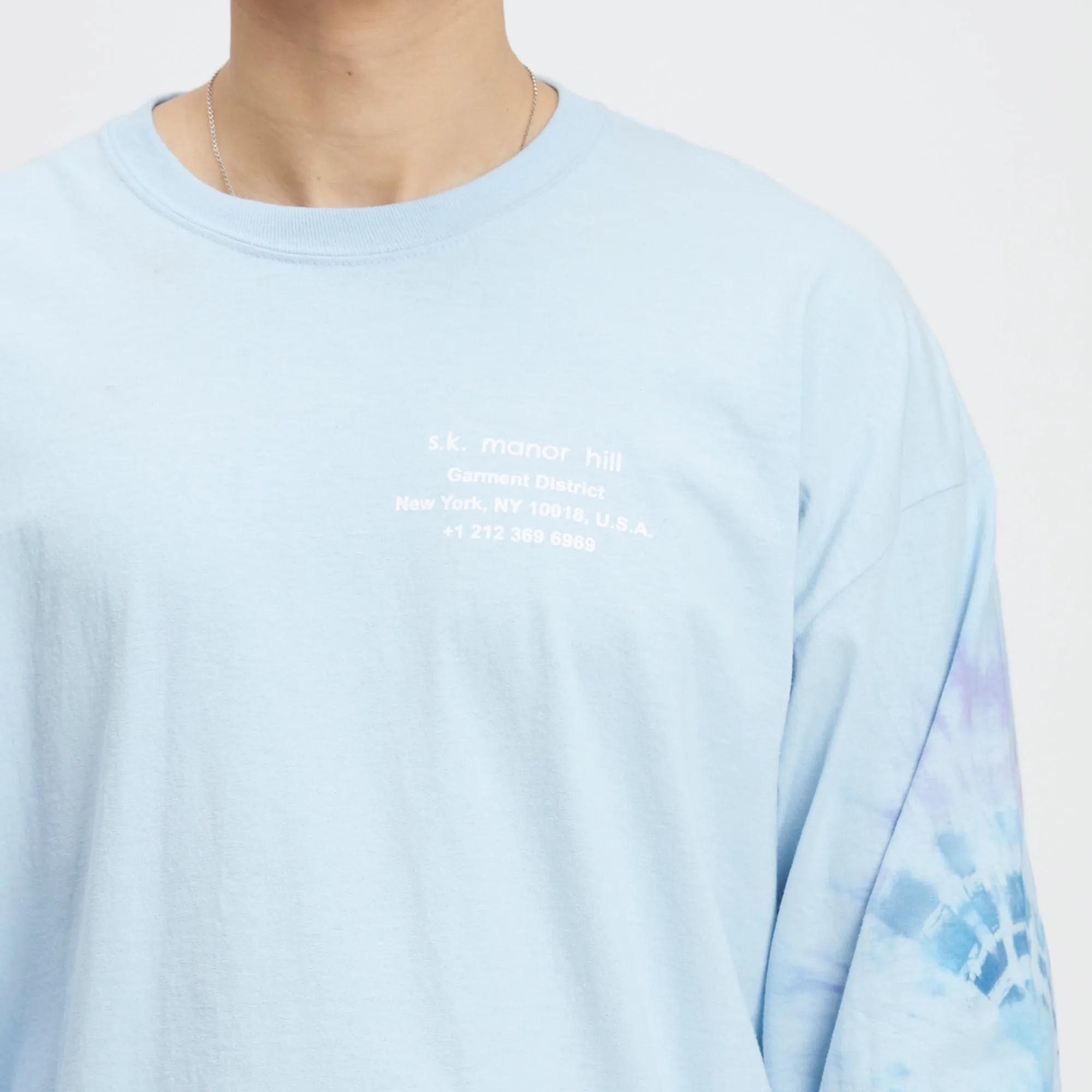 Tie-dye Biz LS T-Shirt - Light Blue Cotton sold by S.K. Manor Hill product image thumbnail 4