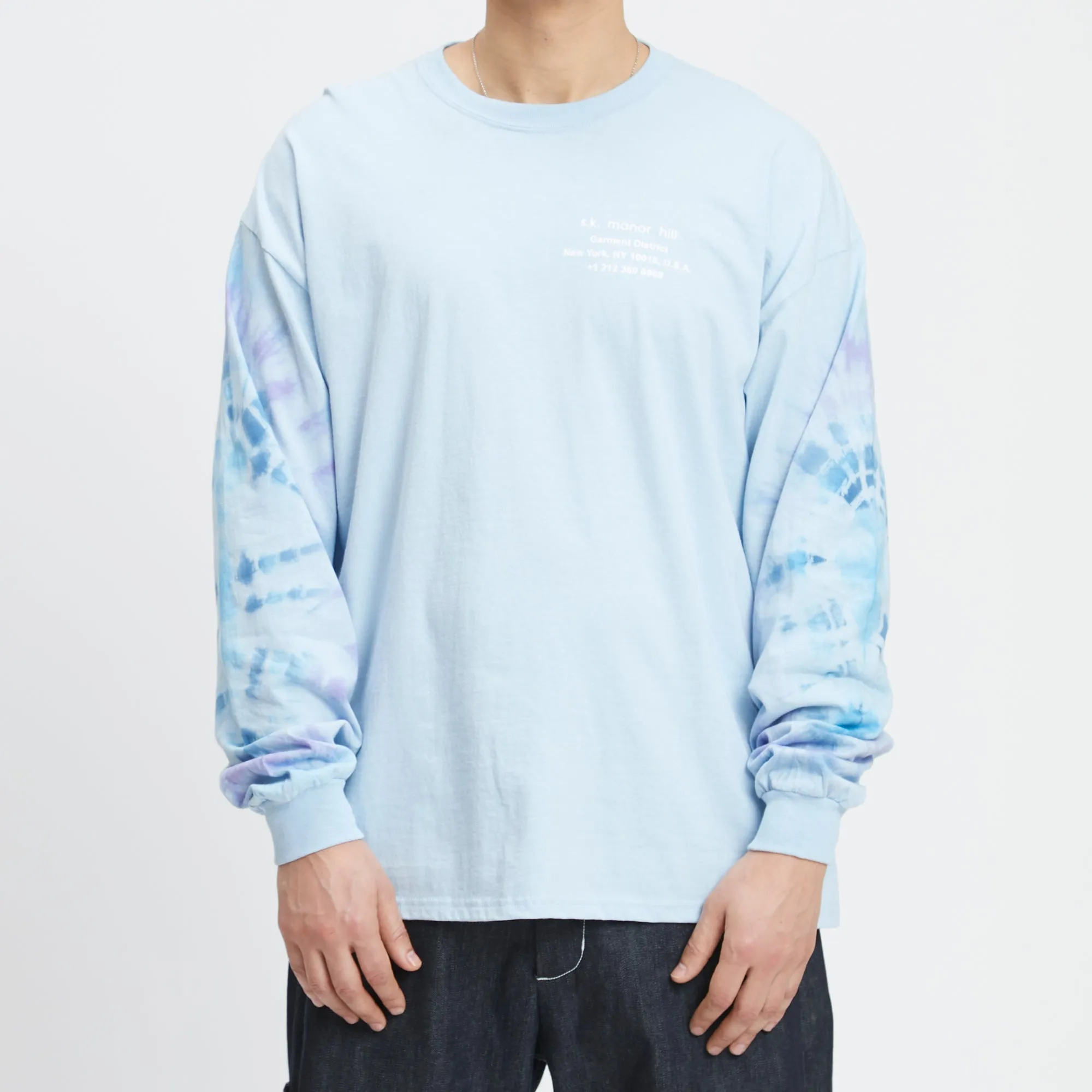 Tie-dye Biz LS T-Shirt - Light Blue Cotton sold by S.K. Manor Hill product image thumbnail 3