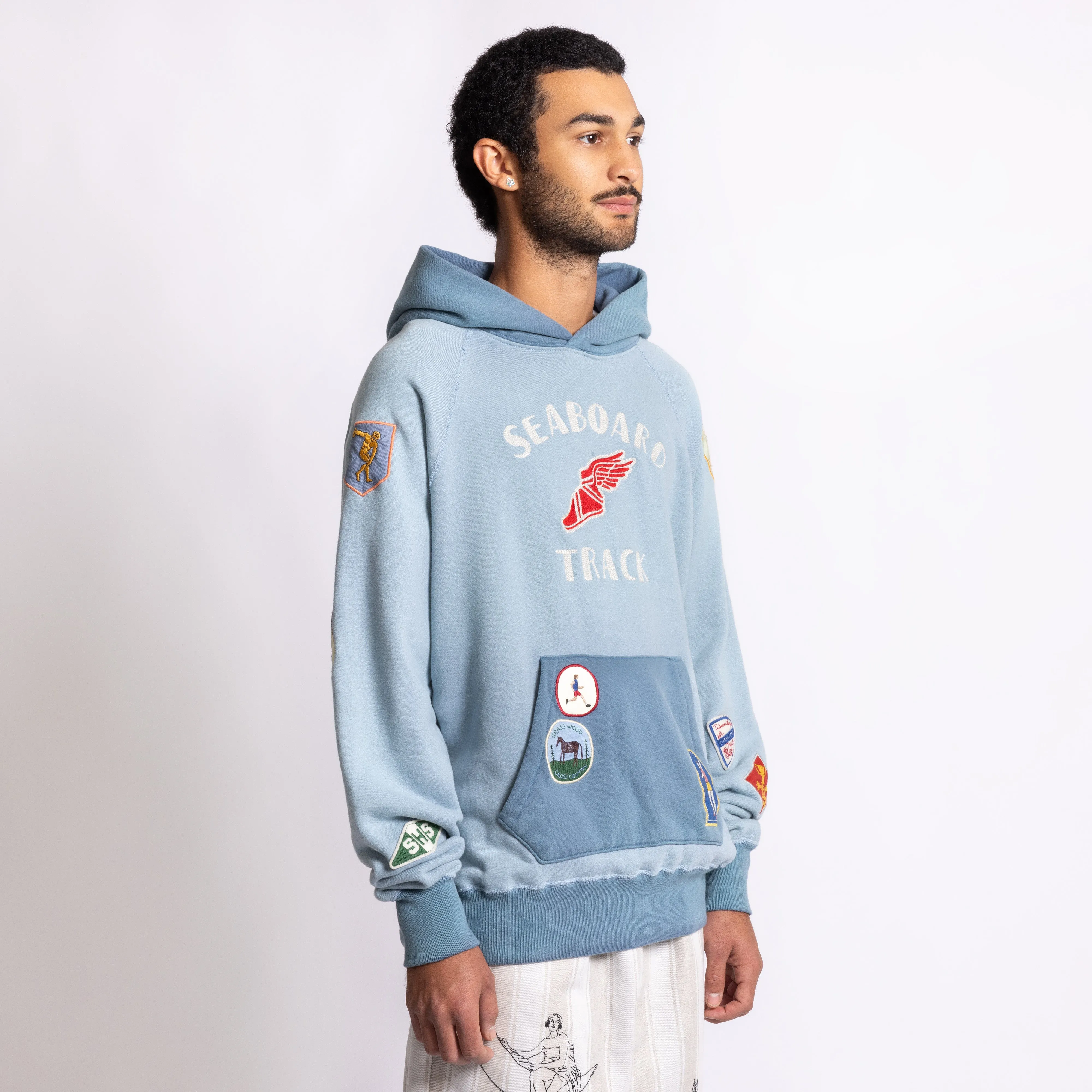 Track Hoodie - Blue sold by Samuel Zelig product image thumbnail 4