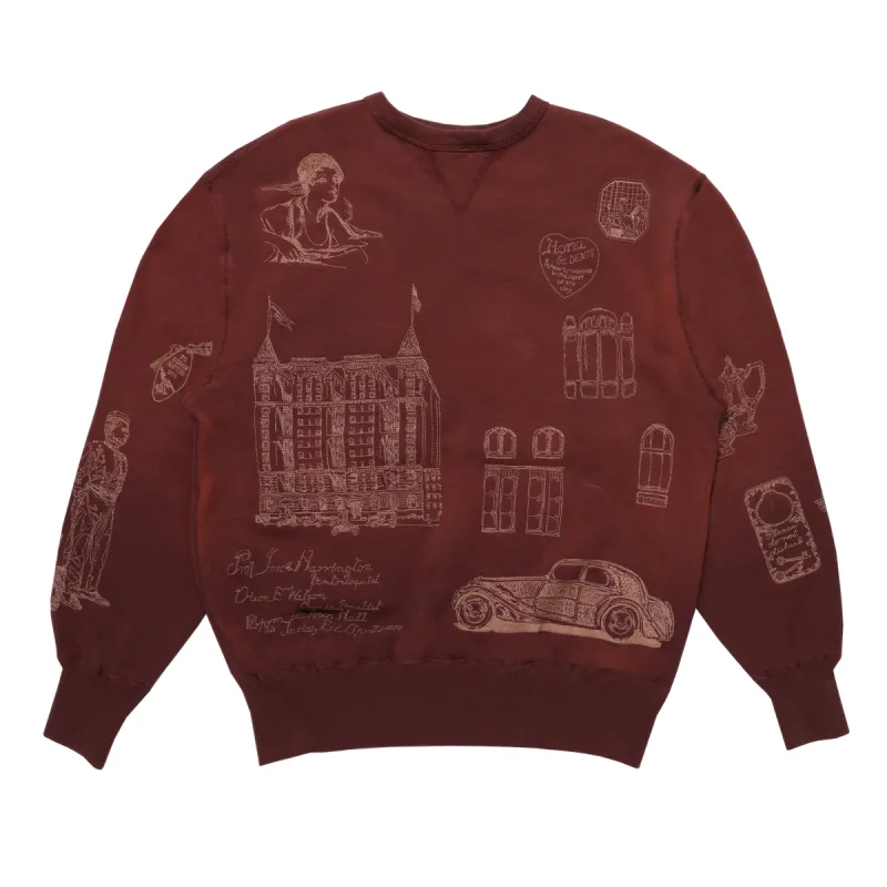 Hotel Crewneck - Burgundy sold by Samuel Zelig