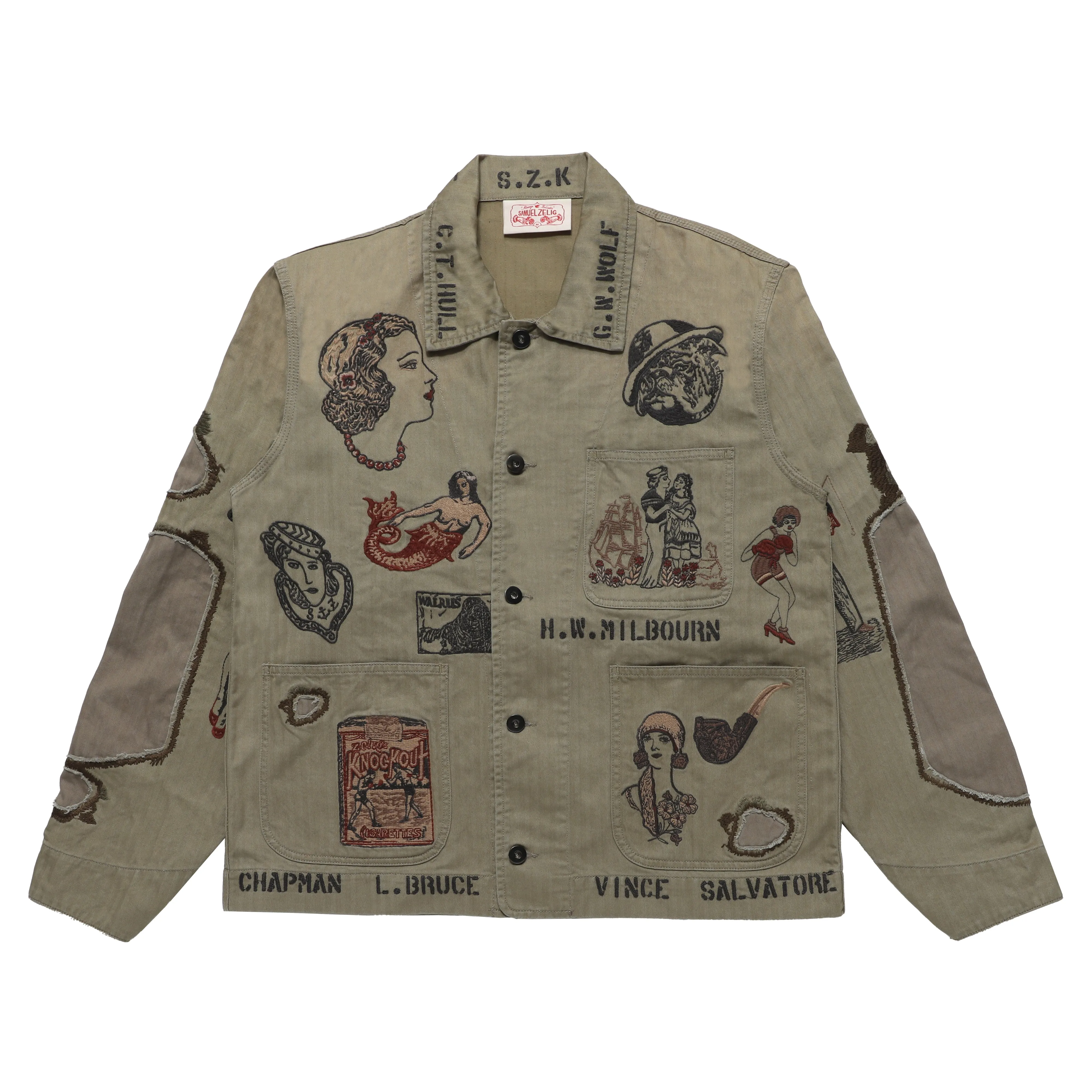 Duffle Chore Jacket - Faded Olive sold by Samuel Zelig