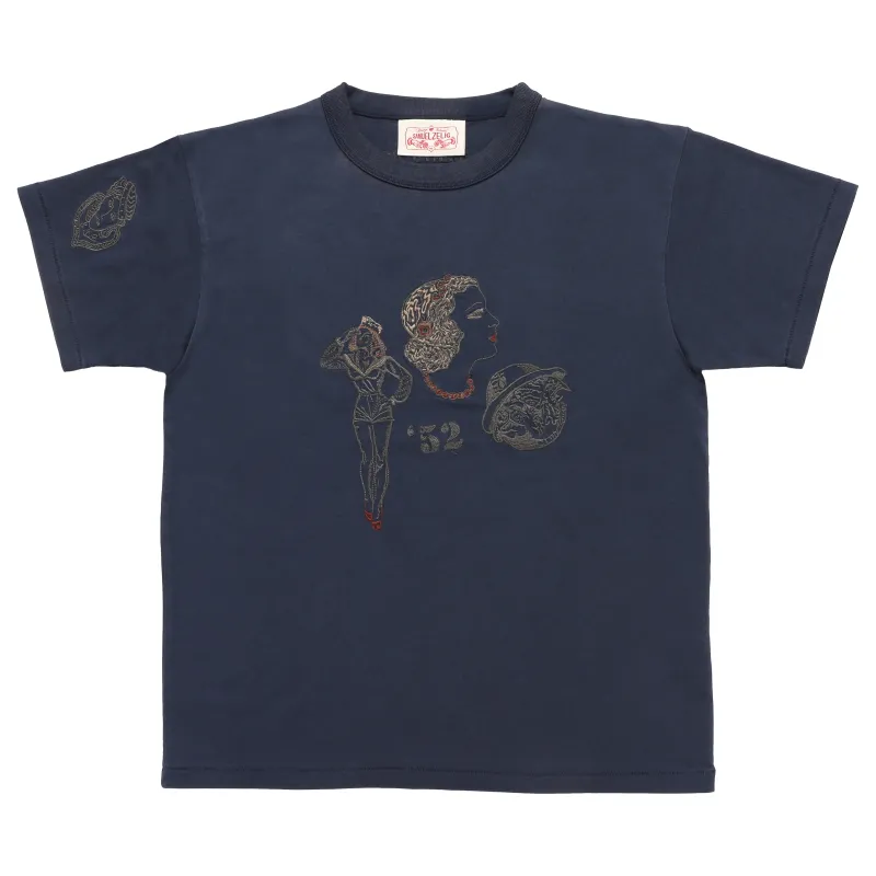 Duffle Tee - Two Tone Navy made by Samuel Zelig