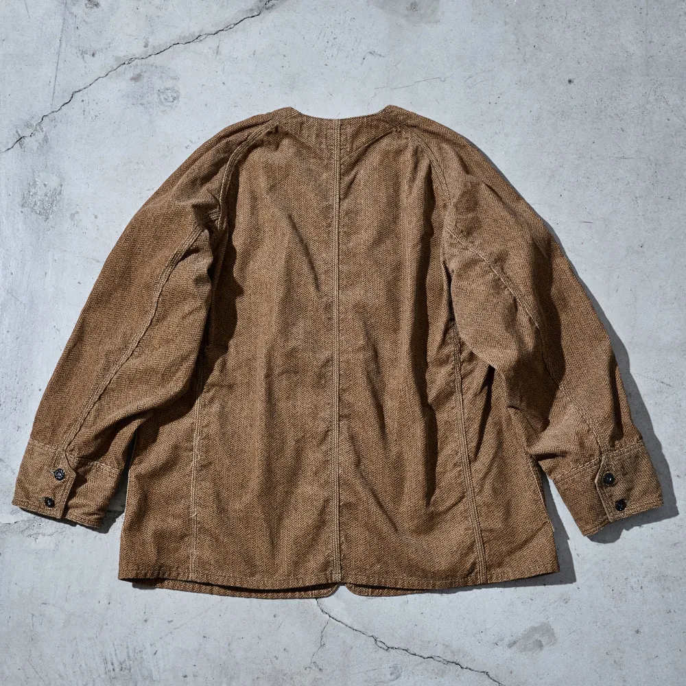 #1102DV-HCB Engineers' Jacket DV : herringbone print corduroy brown sold by Post O'Alls product image thumbnail 2