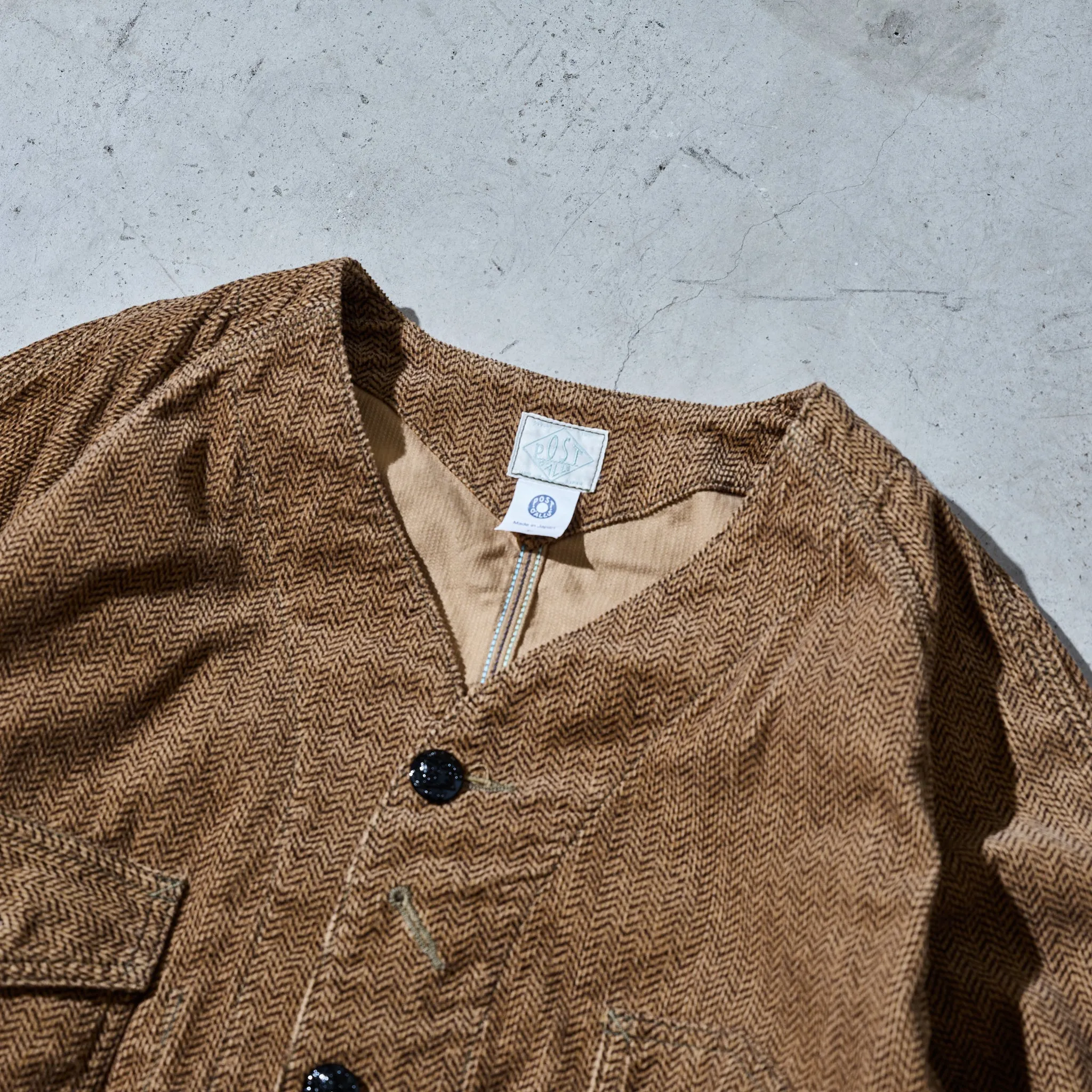 #1102DV-HCB Engineers' Jacket DV : herringbone print corduroy brown sold by Post O'Alls product image thumbnail 3