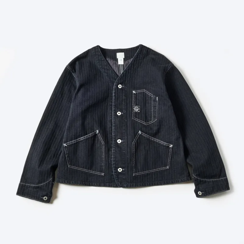 #1104-HBB Stoker's Jacket : herringbone denim black sold by Post O'Alls