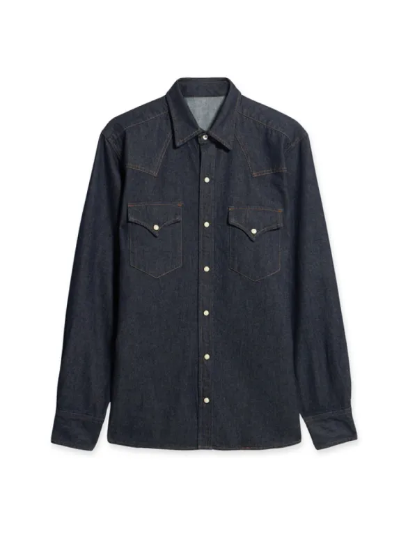 Ntex Camicia Texana In Denim Indigo Rinse sold by Fortela