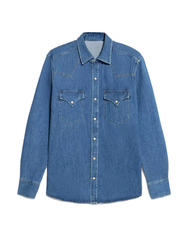 Ntex Camicia Texana In Denim Stone Wash sold by Fortela