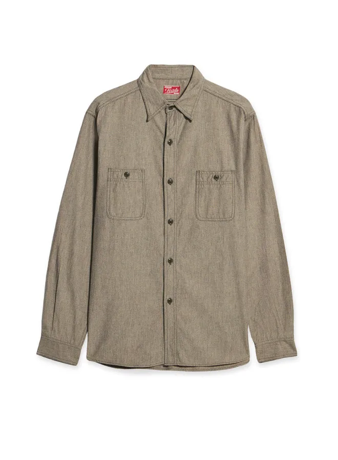 Otero Camicia In Carbon Chambray sold by Fortela