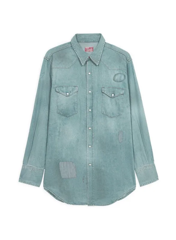 Jennyvint Camicia In Denim Custom Wash sold by Fortela