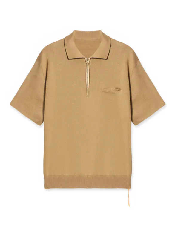 Laight Polo Manica Corta Zip 3/4 made by Fortela