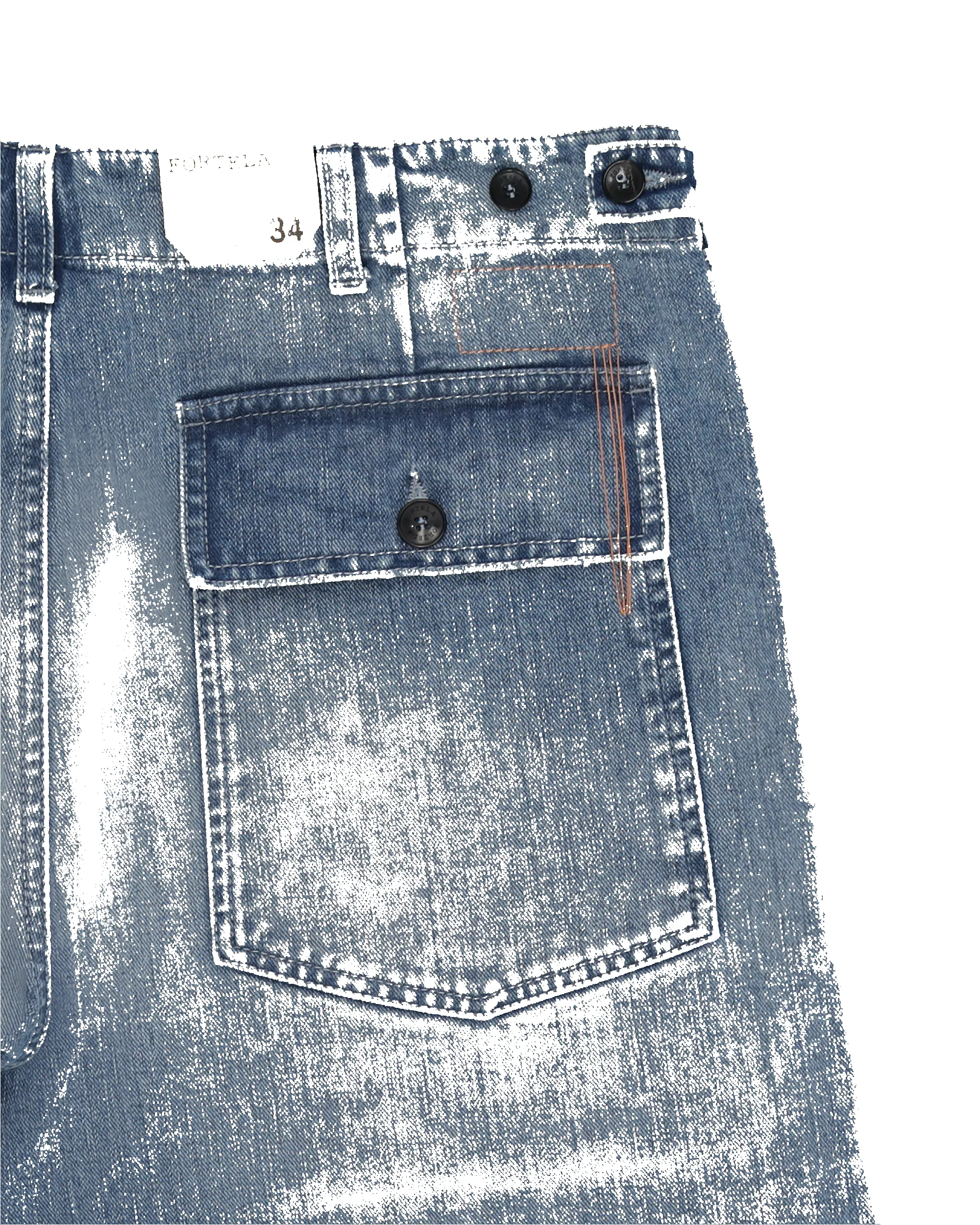 Newfatigue Pantaloni in Denim Bleach Wash sold by Fortela product image thumbnail 4