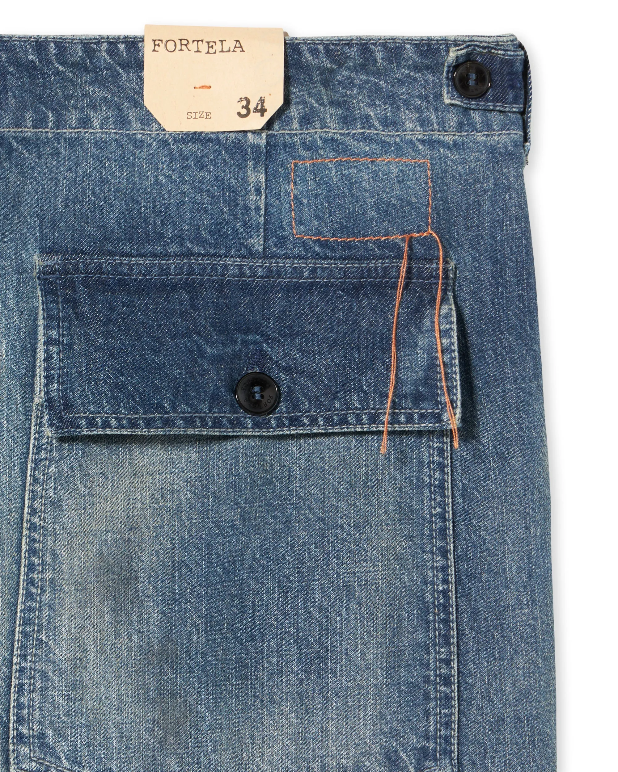 Newfatigue Pantaloni in Denim Custom Wash sold by Fortela product image thumbnail 4