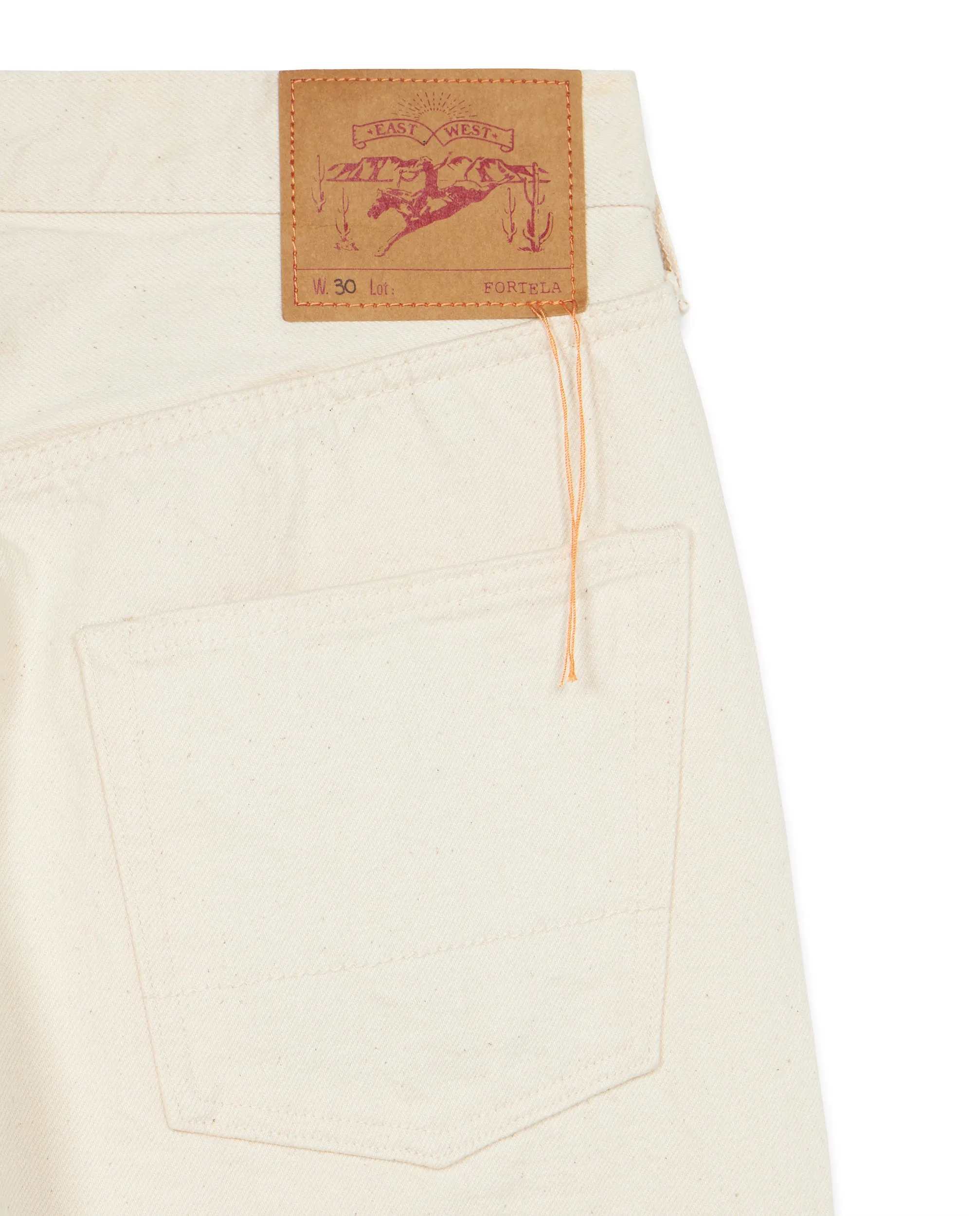 992 Johnny Japan Denim Cimosato Ecrù 5 Tasche a Vita Alta sold by Fortela product image thumbnail 4