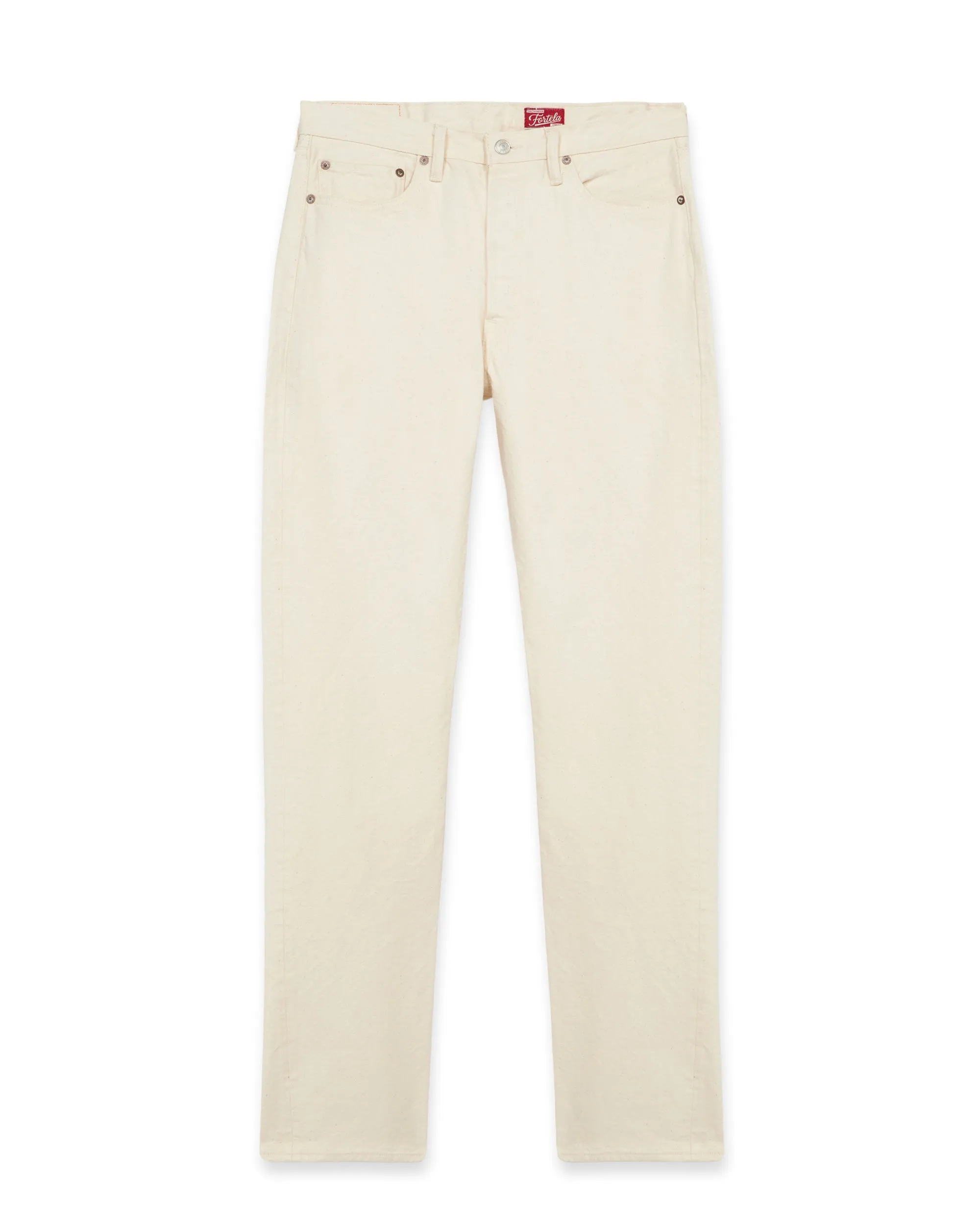 992 Johnny Japan Denim Cimosato Ecrù 5 Tasche a Vita Alta sold by Fortela