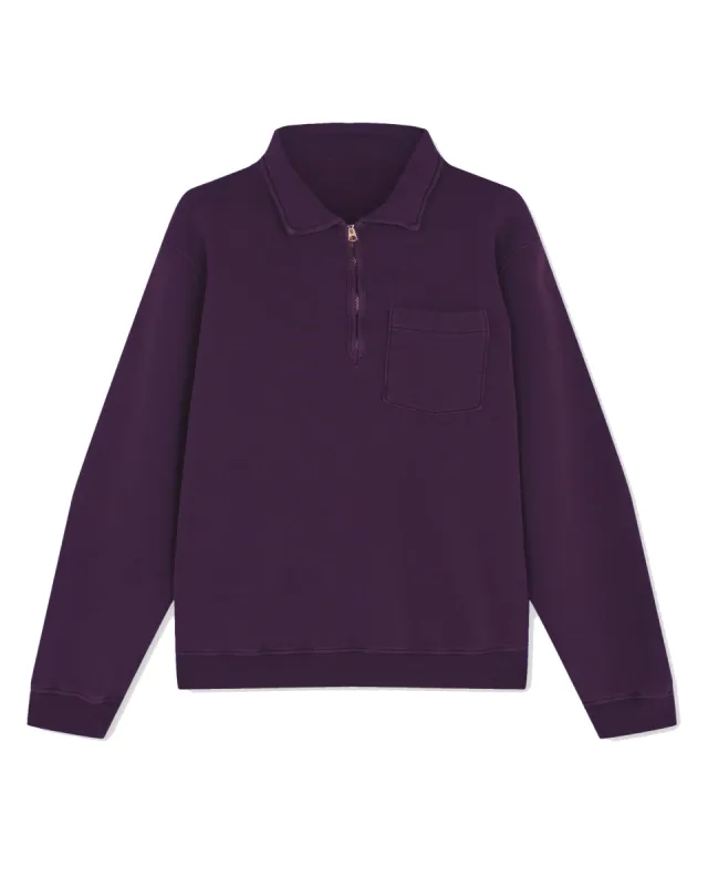 Yale Felpa In Cotone Felpato Con Colletto E Zip sold by Fortela