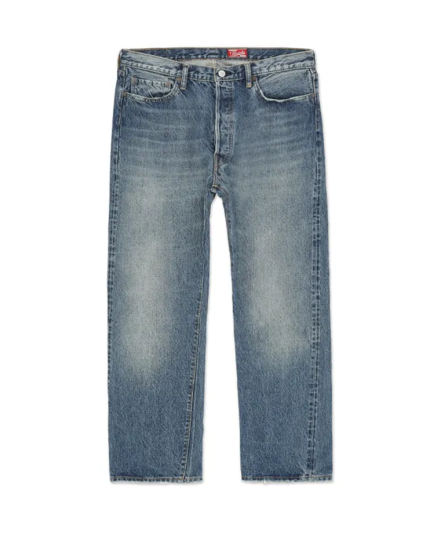 992 Johnny Denim Cimosato 5 Tasche a Vita Alta Custom Wash sold by Fortela