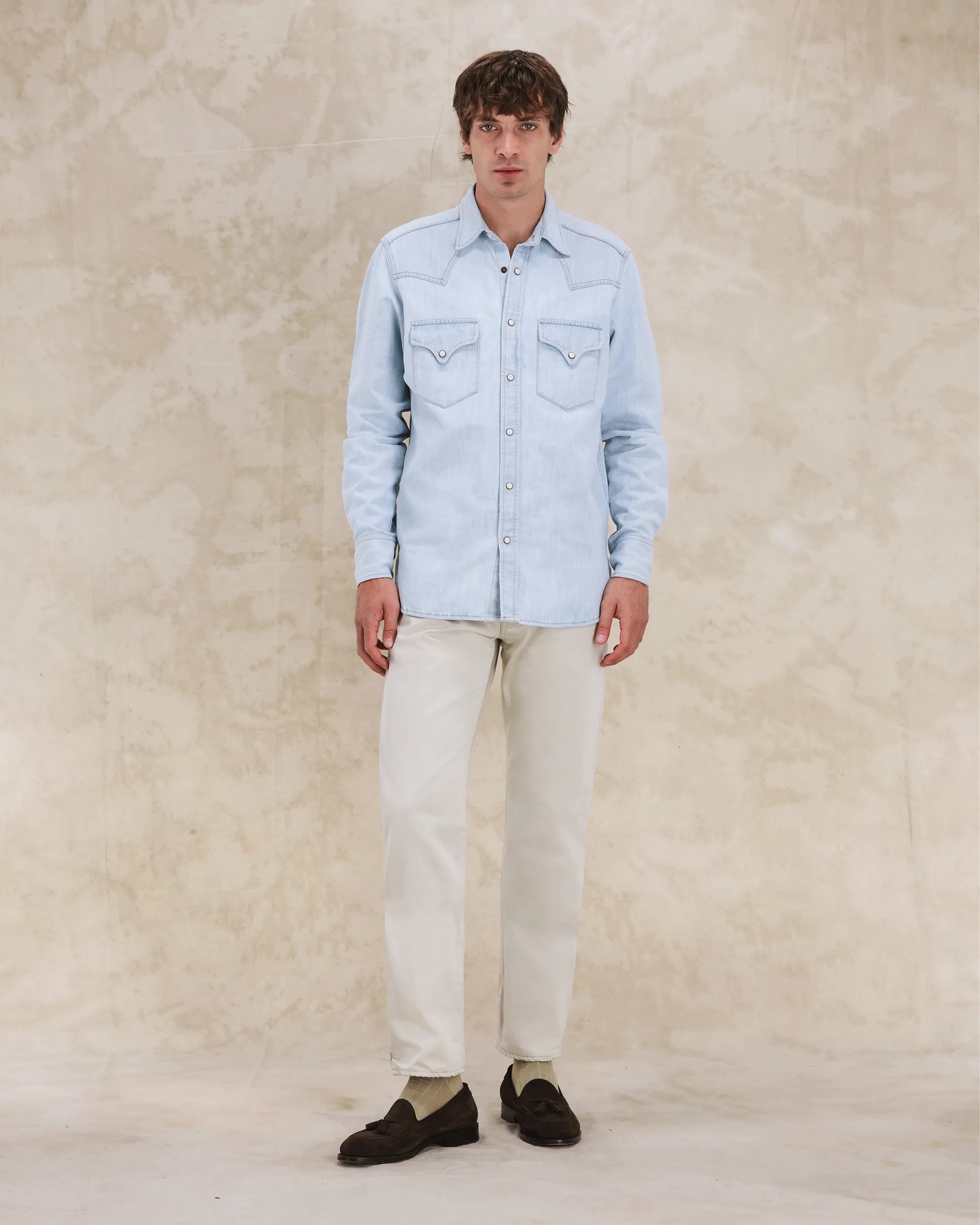 Ntex Camicia Texana In Denim Bleach Wash sold by Fortela product image thumbnail 5