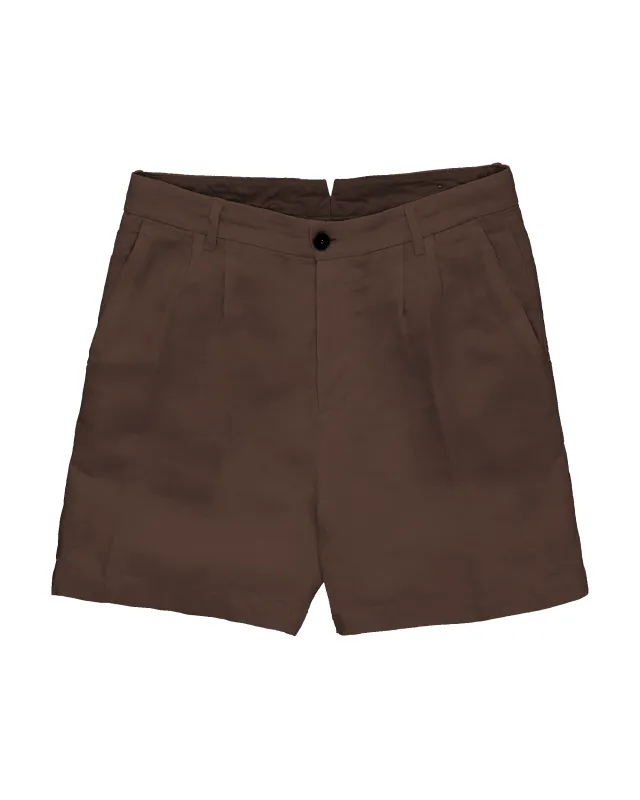 Beachshort Bermuda In Lino Con Pences made by Fortela