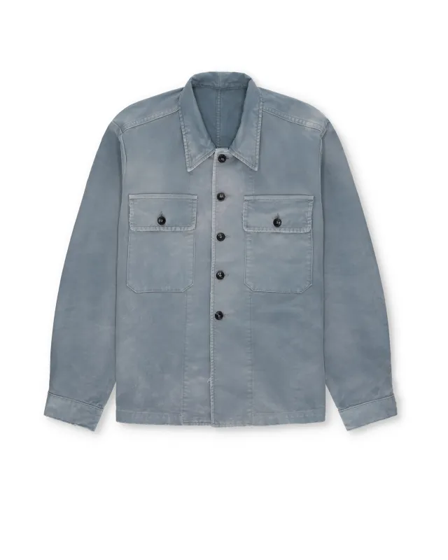 Helvetica Overshirt In Cotone Solarizzato sold by Fortela
