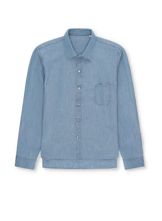 Liam Camicia In Chambray con Taschino Stondato sold by Fortela