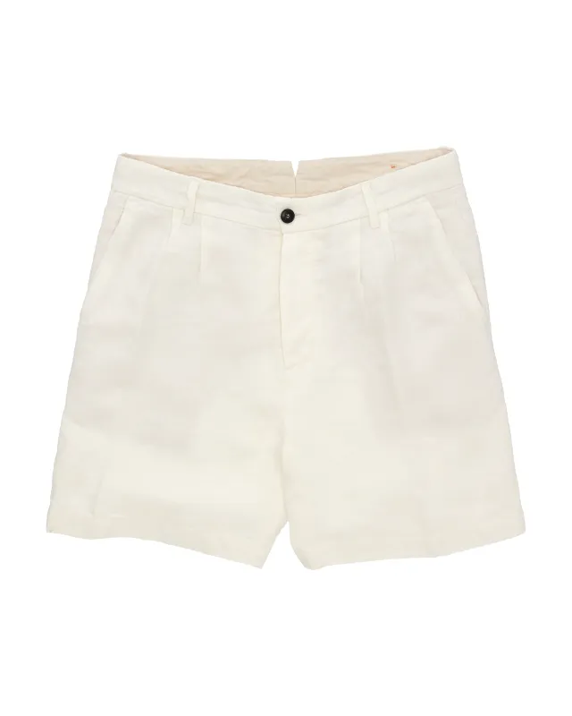 Beachshort Bermuda In Lino Con Pences made by Fortela