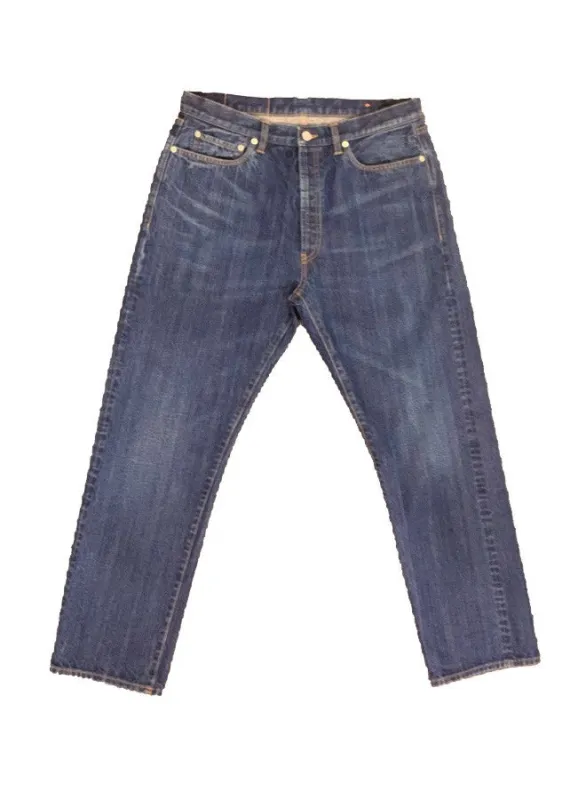 911 Superjohn Japan Denim Cimosato 5 Tasche a Vita Alta Stone Wash sold by Fortela