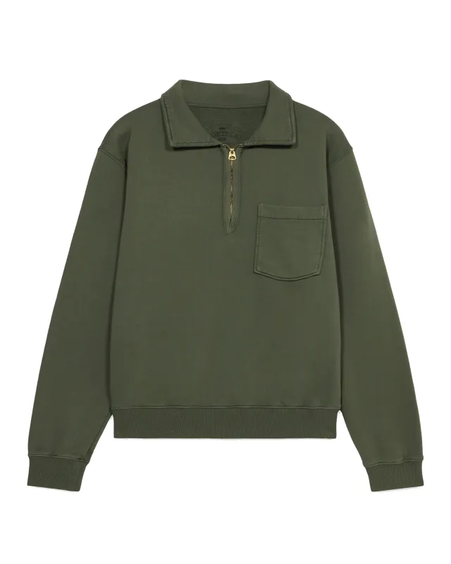 Yale Felpa In Cotone Felpato Con Colletto E Zip made by Fortela