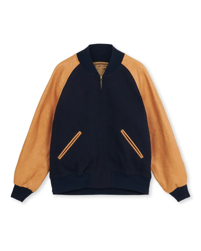 Boston Bomber Con Maniche In Pelle made by Fortela