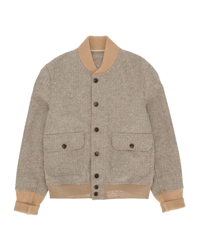 Cruiser Bomber In Herringbone Di Lana sold by Fortela