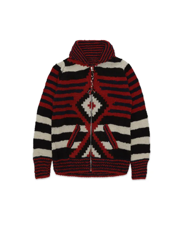 Chamula Cardigan in Lana Merino con Motivo "Diamond" sold by Fortela