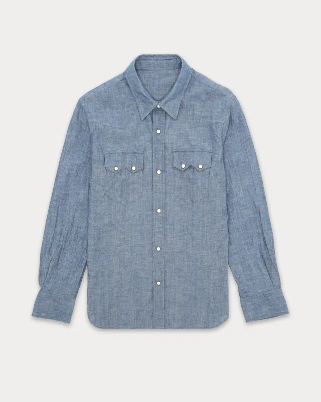 Smith Camicia Texana In Chambray made by Fortela
