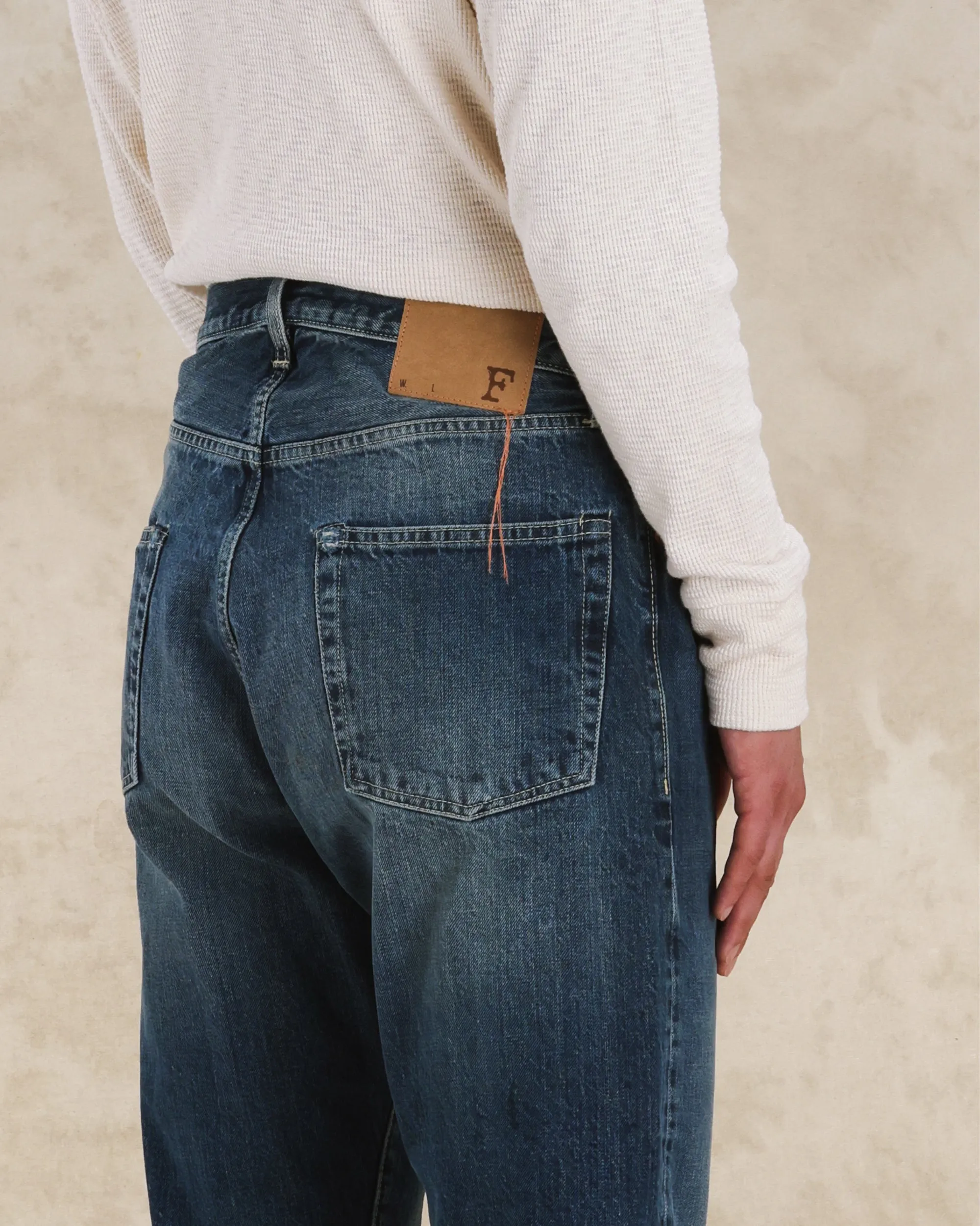 Unclejohn Japan Denim Cimosato 5 Tasche a Vita Alta Custom Wash - L33'' sold by Fortela product image thumbnail 5