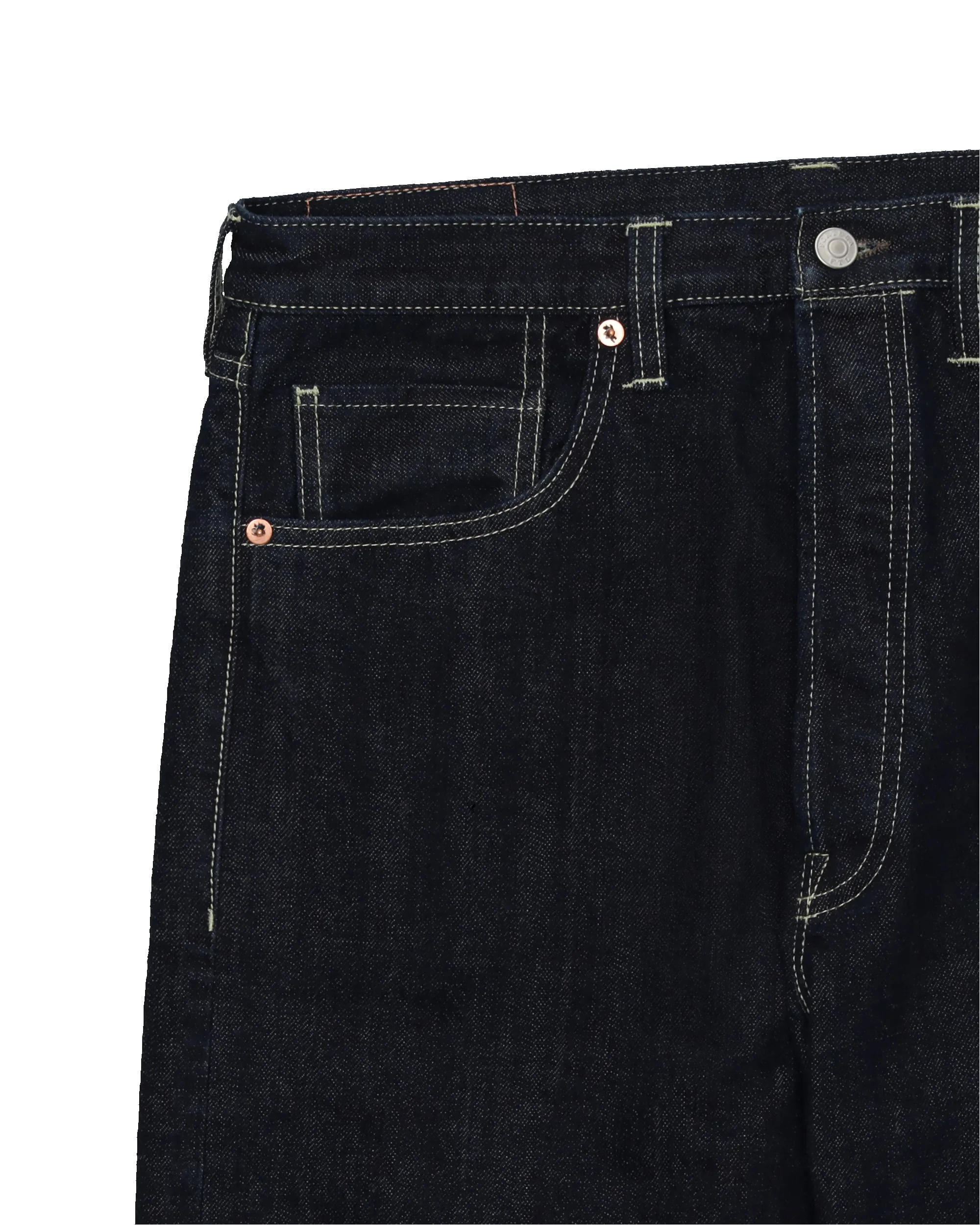 Unclejohn Japan Denim Cimosato 5 Tasche a Vita Alta Indigo Rinse - L33'' sold by Fortela product image thumbnail 3