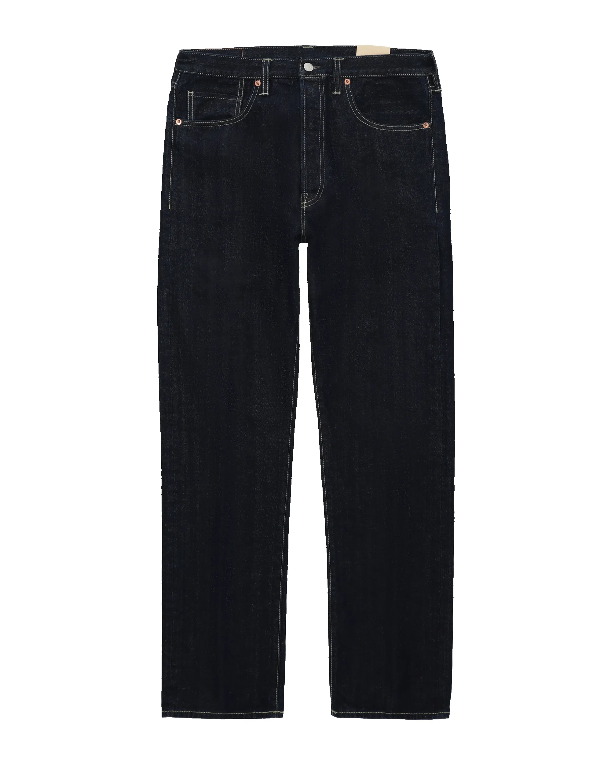 Unclejohn Japan Denim Cimosato 5 Tasche a Vita Alta Indigo Rinse - L33'' sold by Fortela